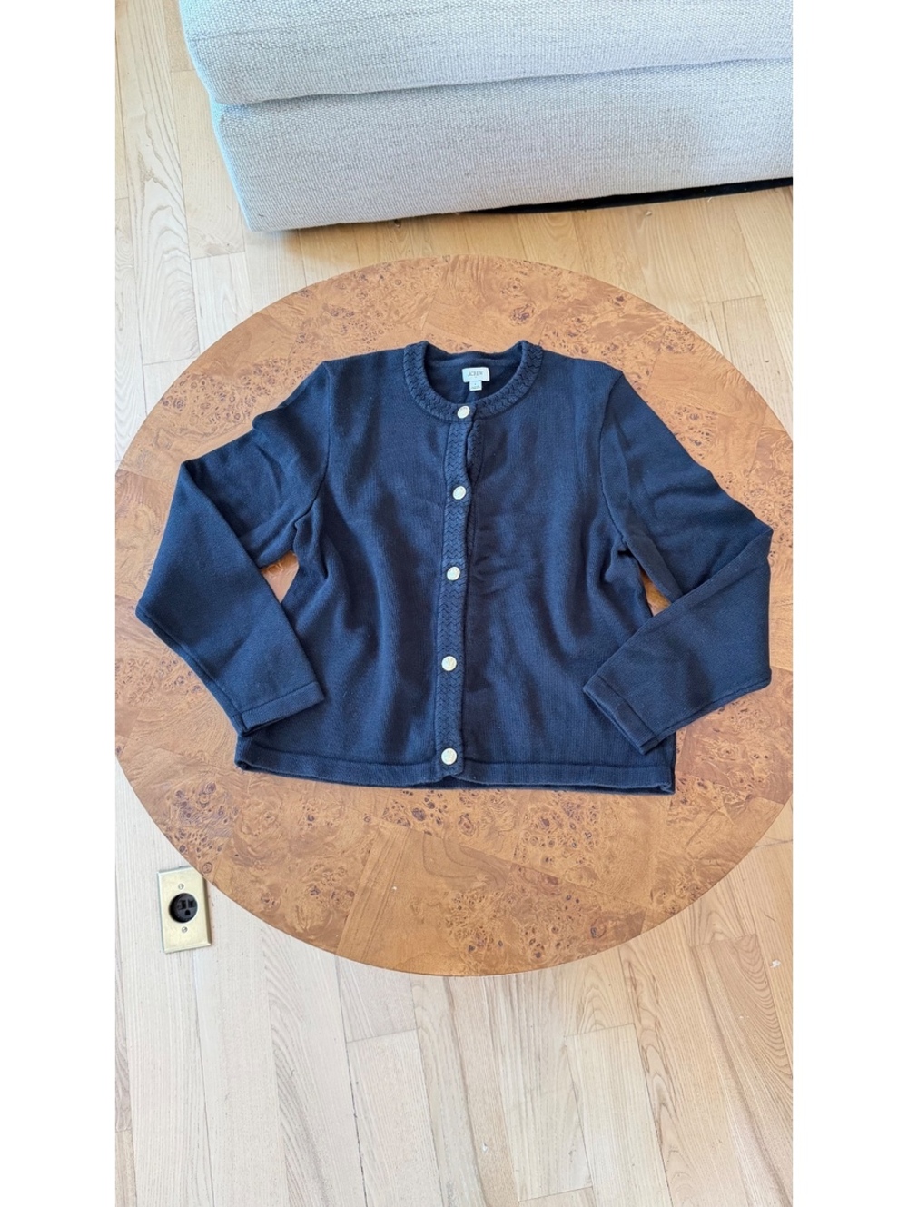 J.Crew Black Knit Button-Up Cardigan Sweater